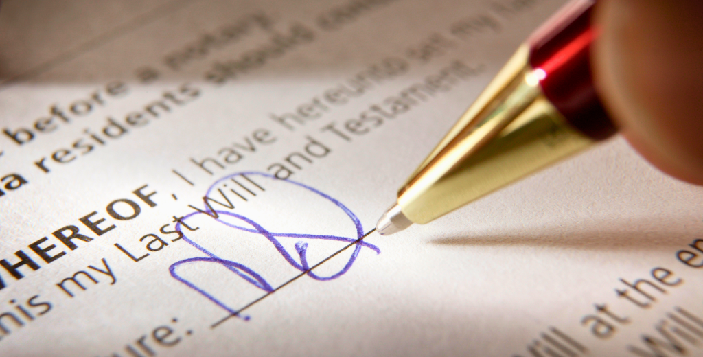Firma de un testamento, herencias y sucesiones